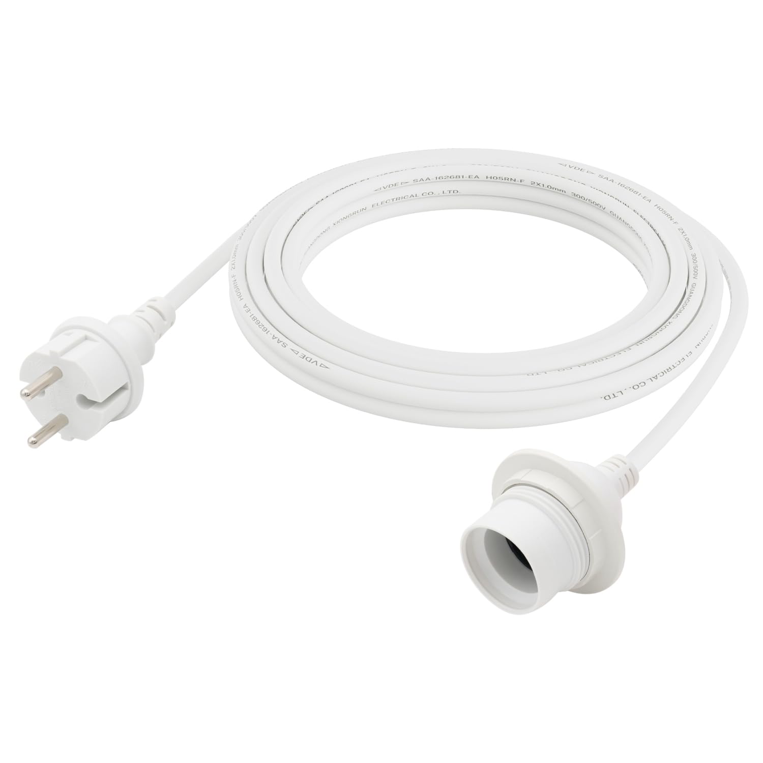 FIRMERST Wasserdichte Lampenfassung E27 mit Kabel Outdoor 4,5m Weiß