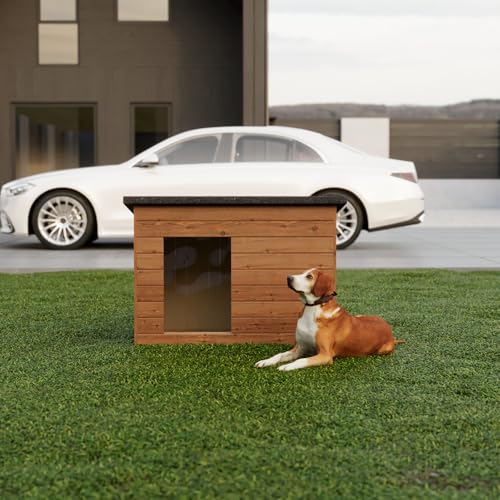 Hundehütte Wetterfest Hundehaus Hundehöhle Winterfest Isoliert Holz 113 x 76 cm