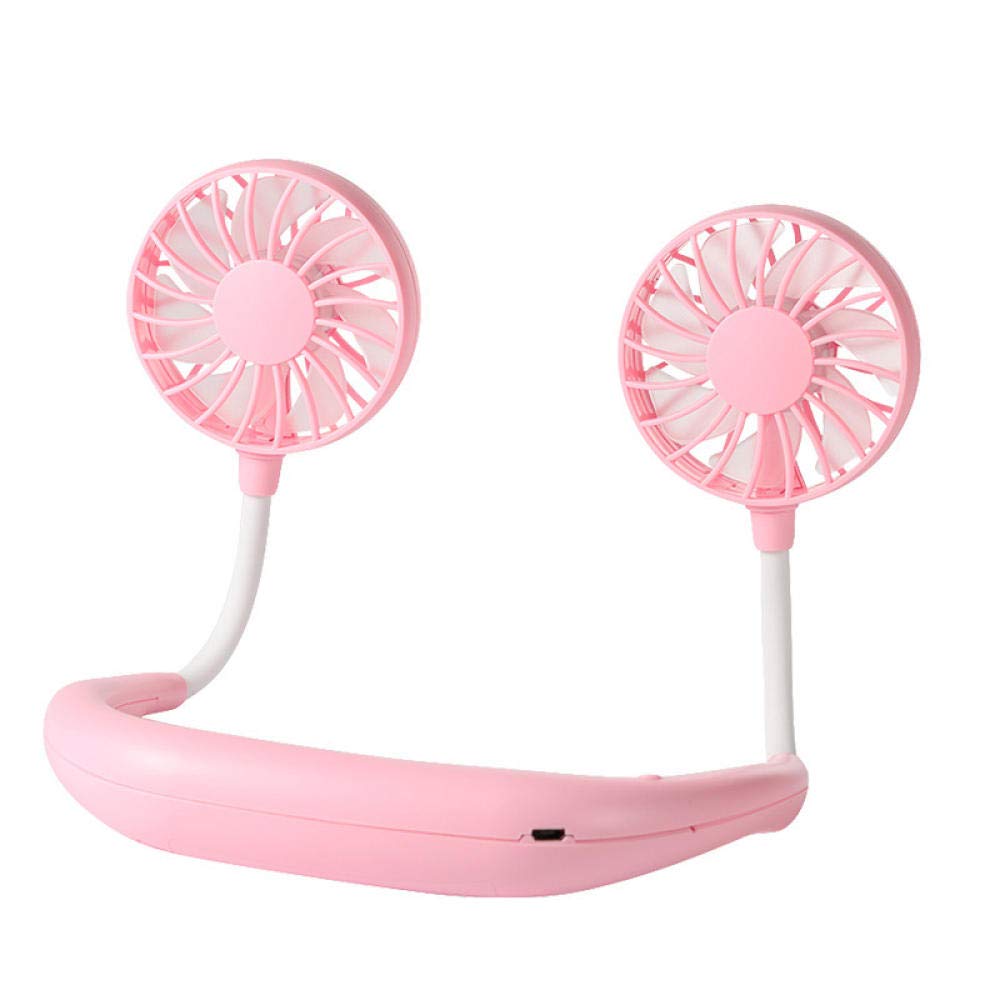 UDPOIUYT Wearable Cooling Fan, Hanging Neck Fan Multicolor USB Portable Sport Outdoor Travel(Copper)