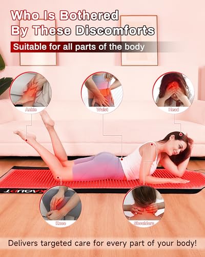 72"x33.3" Medical-Grade TPU Red Light Therapy Mat for Full Body Pain Relief, FSA&HSA Infrared Light Therapy Blanket for Home Use - Image 3