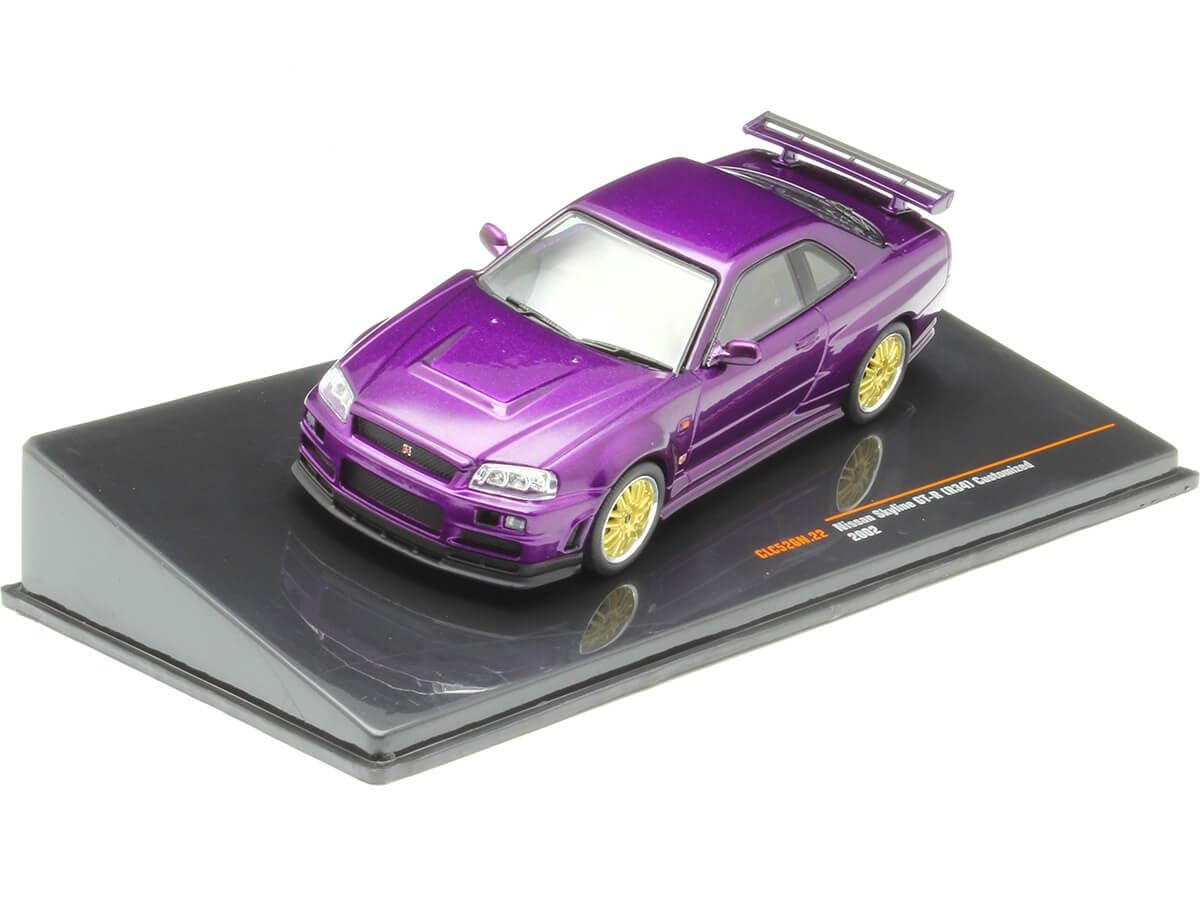 2002 Nissan Skyline GT-R (R34) Custom RHD Púrpura Metalizado 1:43
