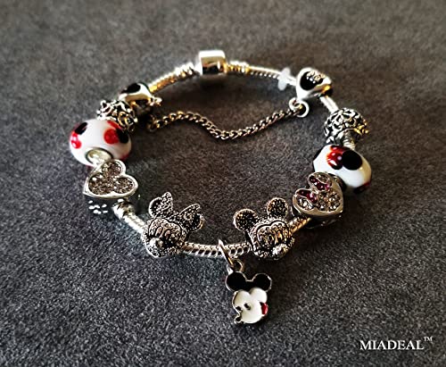 Cartoon Mouse Theme Silver Charms Bracelet3