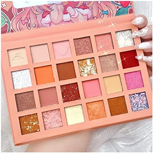 chaber Beauty Glazed Eyeshadow Palette 24 Colors Strawberry Girl Eyeshadow Palette Glitter Pearlescent Waterproof Beginner Earth Color Cheap Eyeshadow Pale Qing Beauty Palette (Size : China)