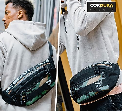 Pochete tática Rough Enough para homens, grande, bolsa transversal, caça, caminhadas, acampamento, p