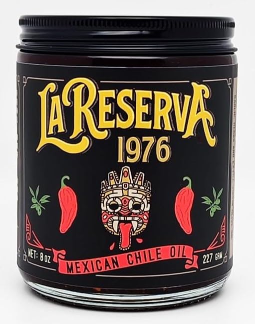 La Reserva 1976 Aceite de Chile Mexicano, 100% aceite de oliva virgen extra, chiles mexicanos ahumados, salsa de aceite de chile picante, sin