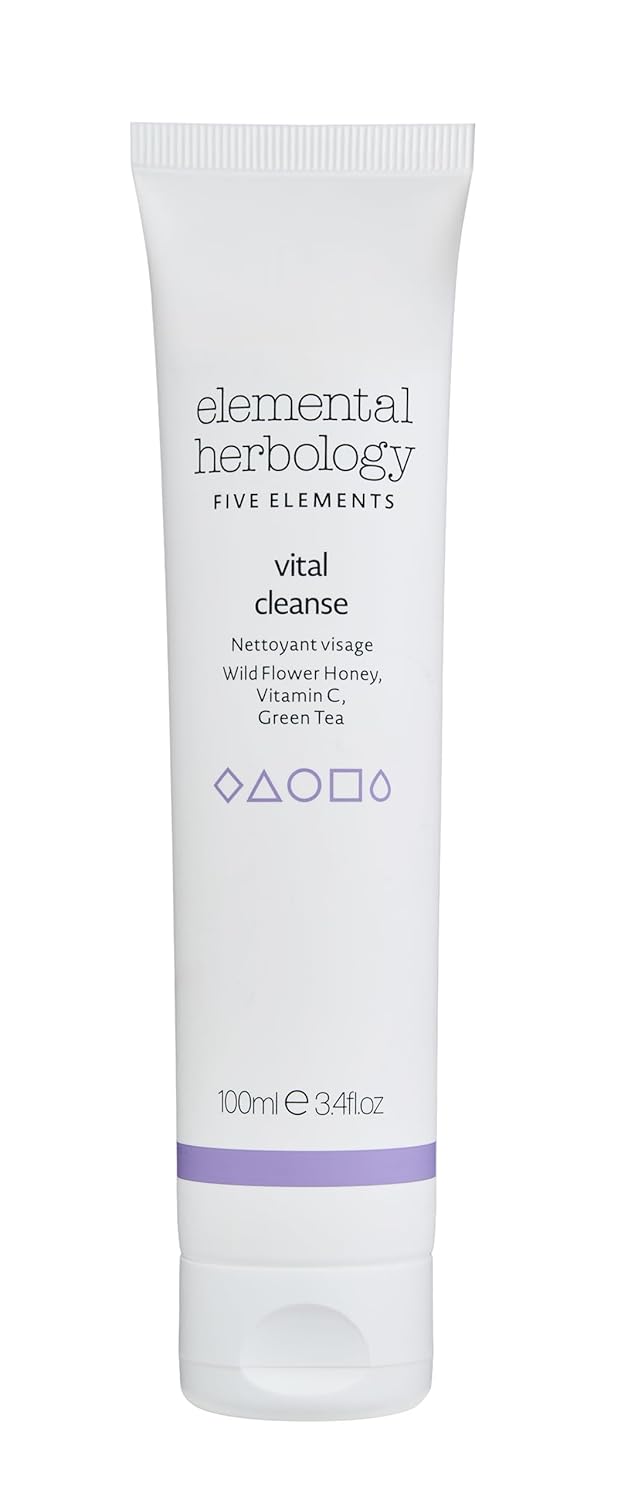 Elemental Herbology Vital Cleanse Brightening Jelly Cleanser – Daily Face Wash with Vitamin C, Green Tea & Wild Flower Honey – Refreshing Gel-to-Foam Cleanser for Radiant, Healthy-Looking Skin