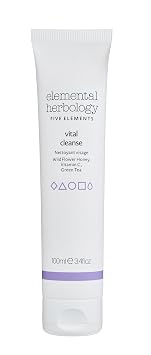 Elemental Herbology Vital Cleanse Brightening Jelly Cleanser Daily Face Wash with Vitamin C, Green Tea & Wild Flower Honey Refreshing Gel-to-Foam Cleanser for Radiant, Healthy-Looking Skin