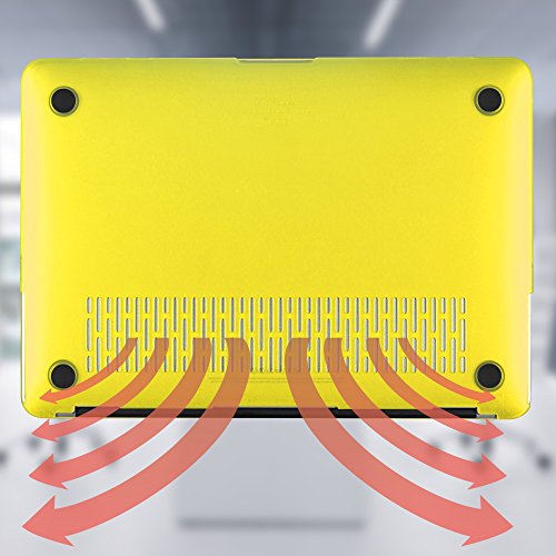 Kuzy MacBook Air 13 inch Case A1466 A1369 for Older Version 2017 2016 2015 Soft Touch Hard Shell Cover Compatible with Apple MacBook Air 13.3 inch, Yellow