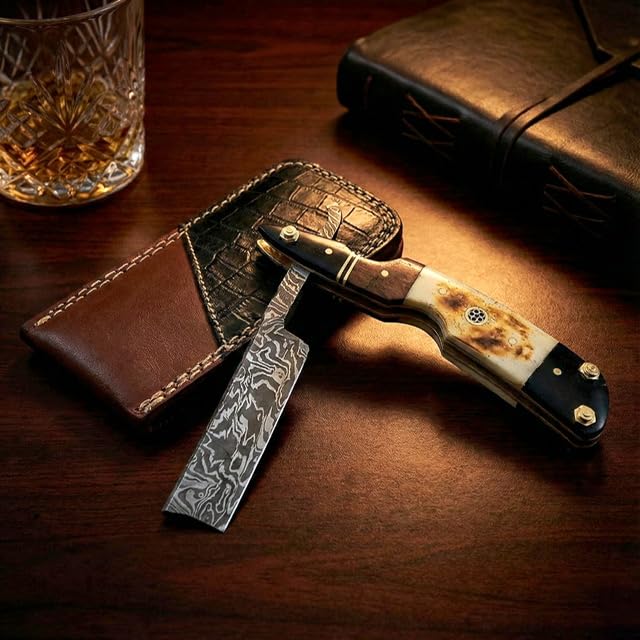 Dessi Damascus Steel Straight Razor