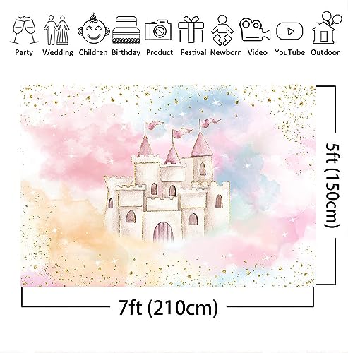 Fondo Fotográfico Castillo Princesa 8x6ft Rosa miniatura 5