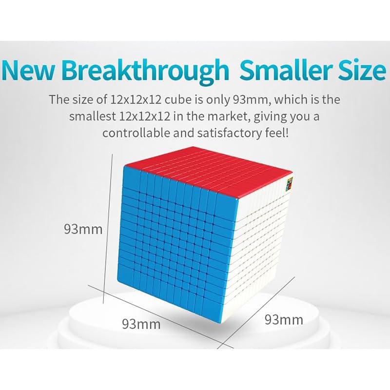 Image of HAWKISTER Moyu Mfjs Meilong 12X12X12 Cube Stickerless High Speed Cube (12X12 Mofang Jiaoshi Cubing), 93Mm Size, For Kid