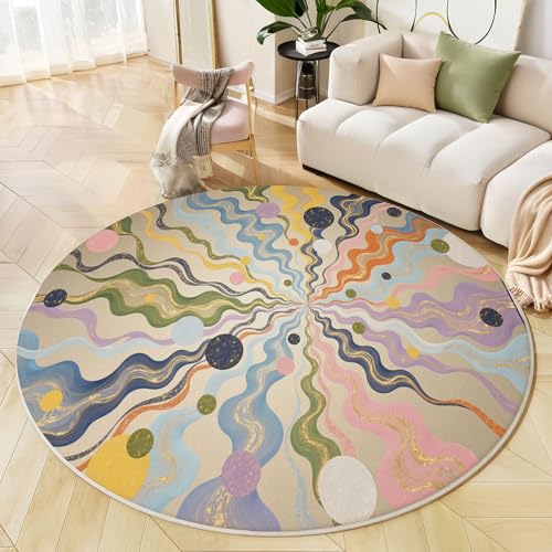 Tapis rond ne perd pas ses poils lavable antidérapant 100cm - 4
