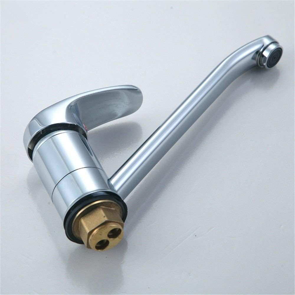 Faucet - Professional Kitchen Sink Tap Brass Low Bend Hot and Cold Single Lever Hole Valve Basin Mixer
