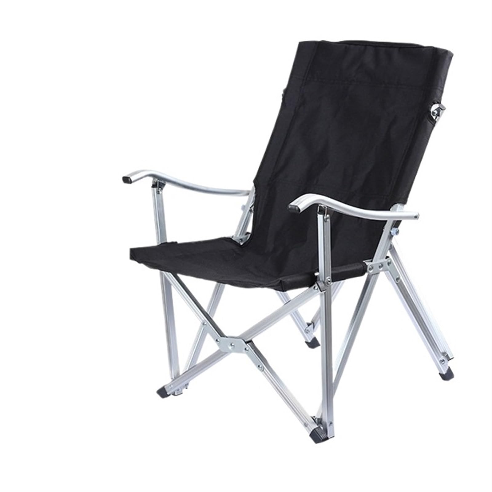 AHUFGN Fishing Chair Aluminum Alloy Outdoor Folding Fishing Chair Leisure Beach Chair 600D Oxford Fabric Backrest Director Camping Stool(Black)