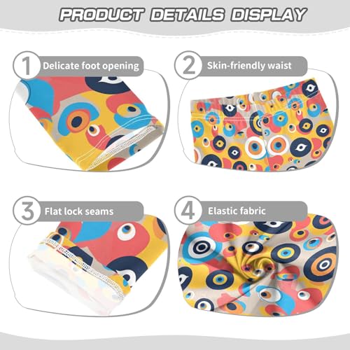 KLL Evil Eye Circle White Toddler Baby Girl Cotton Pants Comfortable High Waisted Pants Gym3