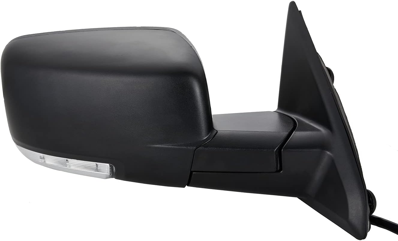 Side View Mirror Replacement Fit for fit 2011-2013 Dodge Ram 1500 3500 2011-2015 Ram 2500 2009-2010 Dodge Ram 1500 Black Power Heated Turn Signal Light Manual Folding Passenger Side Mirror