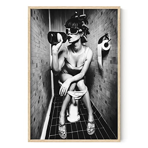 HAUS AND HUES Girl Bathroom Decor - Black and White