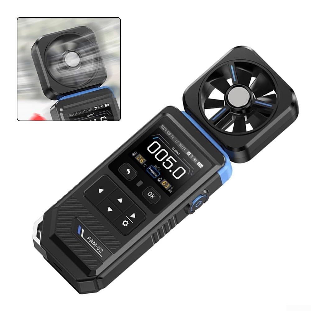 FAM-02 Thermomètre hygromètre portable professionnel 3 en 1 numérique avec enregistrement de courbes, alarme sonore et vibration pour CVC