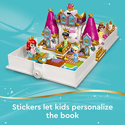 LEGO® ǀ Disney O Livro de Histórias e Aventuras de Ariel, Bela, Cinderela e Tiana Kit de Construção