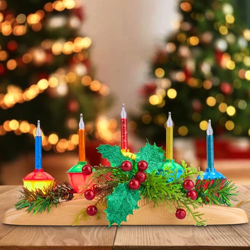 Brightown Christmas Bubble Lights Candle Lamp, Christmas Bubble Nights Lights with 5 Counts Bulbs, Plug in Christmas Window Candles Lamps, E12 Base, Vintage Bubble Lights for Holiday Home Decorations