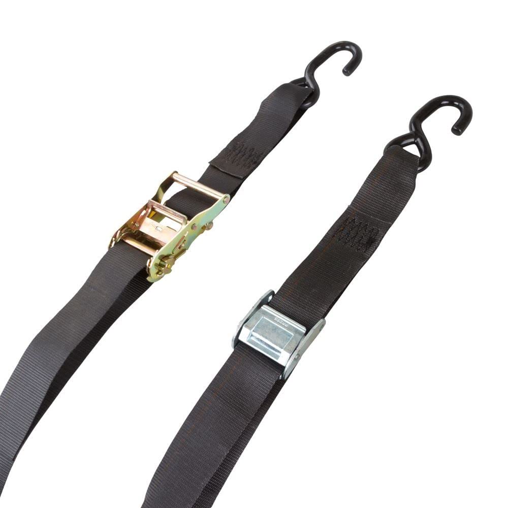 Discount Ramps 8 Piece Heavy Duty Motorcycle Ratchet & Cam Tie-Down Strap Set