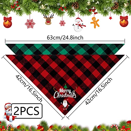 Hundehalstuch, Hundehalstuch Weihnachten, 2 Stück Hunde Halstuch, Hunde Weihnachtskostüm Zubehör, Halstuch Hund, Halstücher für Hunde und Katzen, Hundehalstuch für Haustier Weihnachten Geburtstag