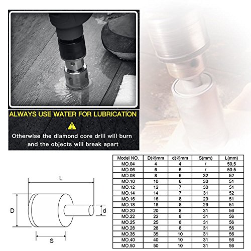 AniSqui Tile Hole Cutter Set, (10 Pcs Tile Hole Saw), Diamond Drill Bit, (Remover Tools for Glass, Porcelain, Ceramic, Granite Stone) 4-50mm