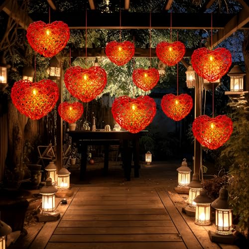 Glooglitter 5 Pack Valentine Solar Lights Outdoor 8 Inch Waterproof