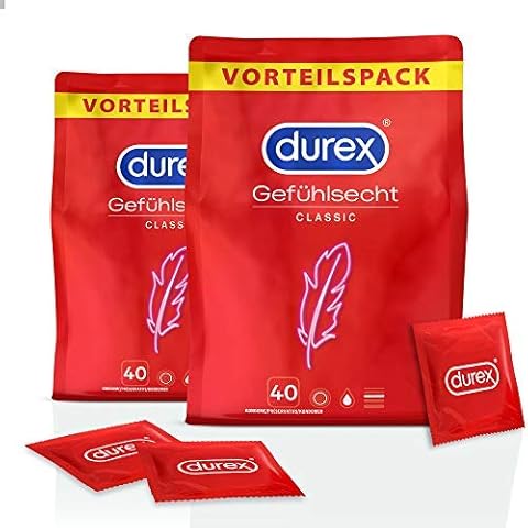 Durex Gefühlsecht Classic Kondome, 2 x 40 Stück (80 Kondome) Cover