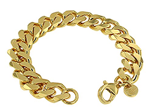 Grumetta plaqué or 18 carats gourmette italienne large 13 mm homme