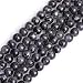 Produktbild Natürlicher blauer Tigerauge Edelstein Halbedelstein rund 6 mm Perlen für Schmuckherstellung DIY Armband Halskette Basteln 38,1 cm, Black Larvikite, 6 mm
