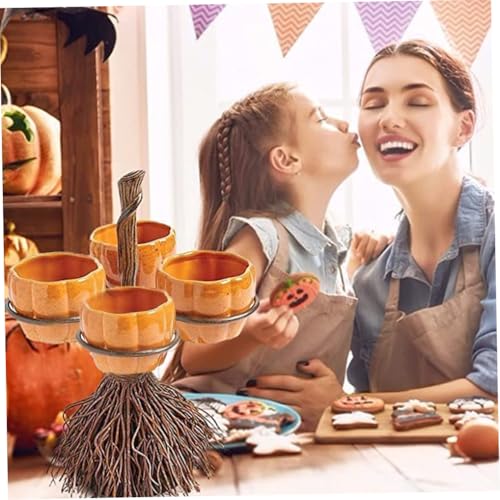 Broomstick snack stand en résine sculptée ornement de table premium - 5