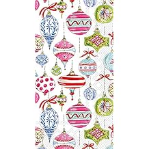 Boston International Rosanne Beck 3-Ply Paper Napkins, 16-Count Guest Size, Merry Vintage Ornaments