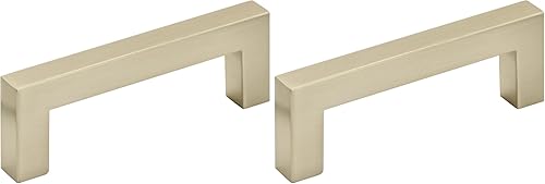 Miniatura 34 de Amerock | Mango de gabinete | Bronce champán | 3 pulgadas (2.992 in) de centro a centro | Monumento | Paquete de 2 | Jaladera de cajón | Asa de