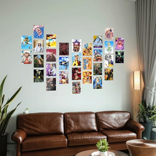 Image of Wallgasm One Piece Posters - Pack of 30, 10x15cm (A6 Size) Posters for room, bedroom, office | Wall Collage Kit | One Piece
