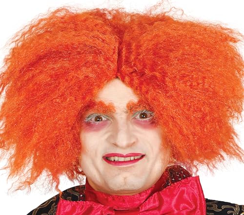FIESTAS GUIRCA | Peluca de Sombrerero Loco Naranja (Talla Única)   Accesorio de Disfraz para World Book Day y Fiestas Temáticas   Ideal para Hombre Adulto   Inspiración en Cuentos   Naranja