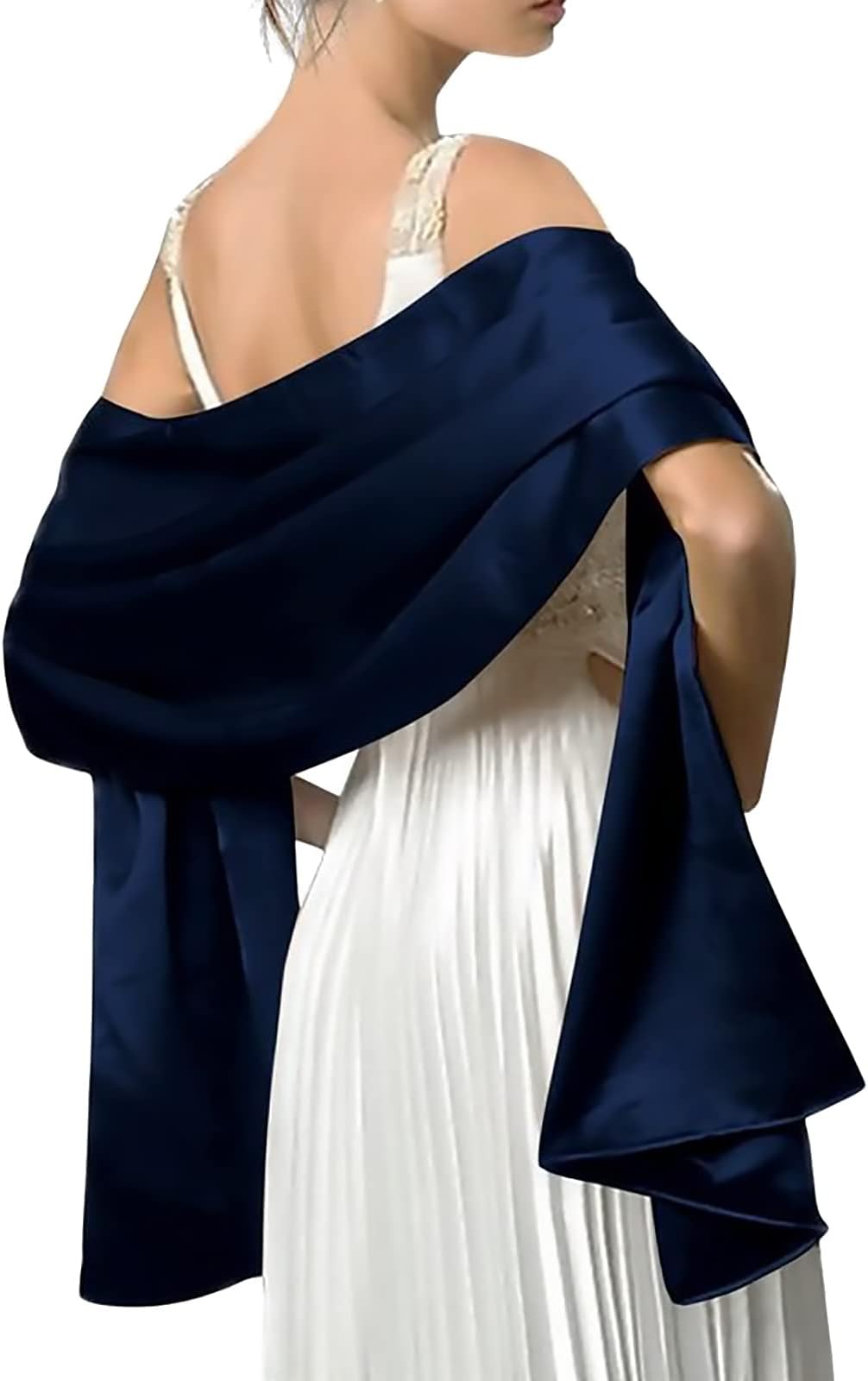 Damen Satin Chiffon Festlich Stola Schal Einfarbiger Leichter Schalverpackung Fr Braut Brautjungfer Hochzeit Abendkleid Abschlussball