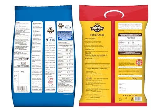 Image of Birla Morton Corn Flakes 500 Gm & Oats 100% Natural 500 Gm Pack of 2