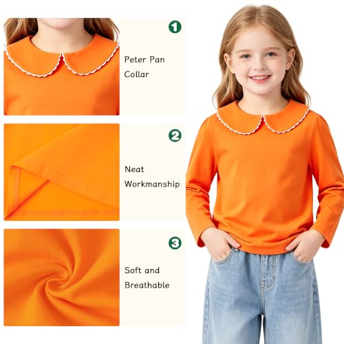 Image of LYSMuch Toddler Girl Long Sleeve Peter Pan Collar Top