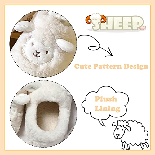 Fluffy Soft House Slippers for Woman Man Cute Sheep Animal Slippers Plush Warm Cozy Home slippers Indoor Outdoor2
