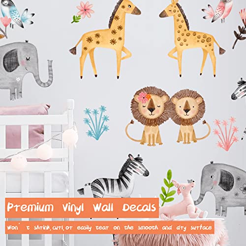 Vinilos decorativos acuarela animales safari para pared miniatura 2