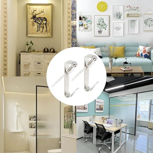 Image of 30 Pack 100LB Heavy Duty Picture Hangers with Nails，Frame Hooks Picture Hangers，Wooden Wall Painting Hangers Hooks and Nails for Mirror, Photo,Clock（Silver）