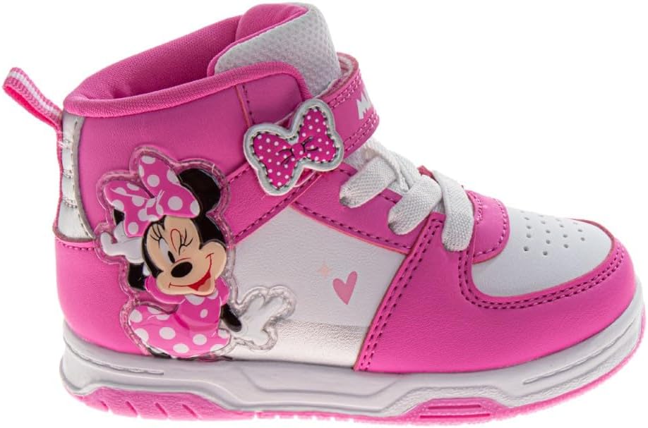 Josmo Girls High Top Sneakers Minnie Mouse Frozen Elsa Anna Paw Patrol Skye Lilo & Stitch Moana Character Shoes for Girls Size Toddler to Little Kid - Image 2