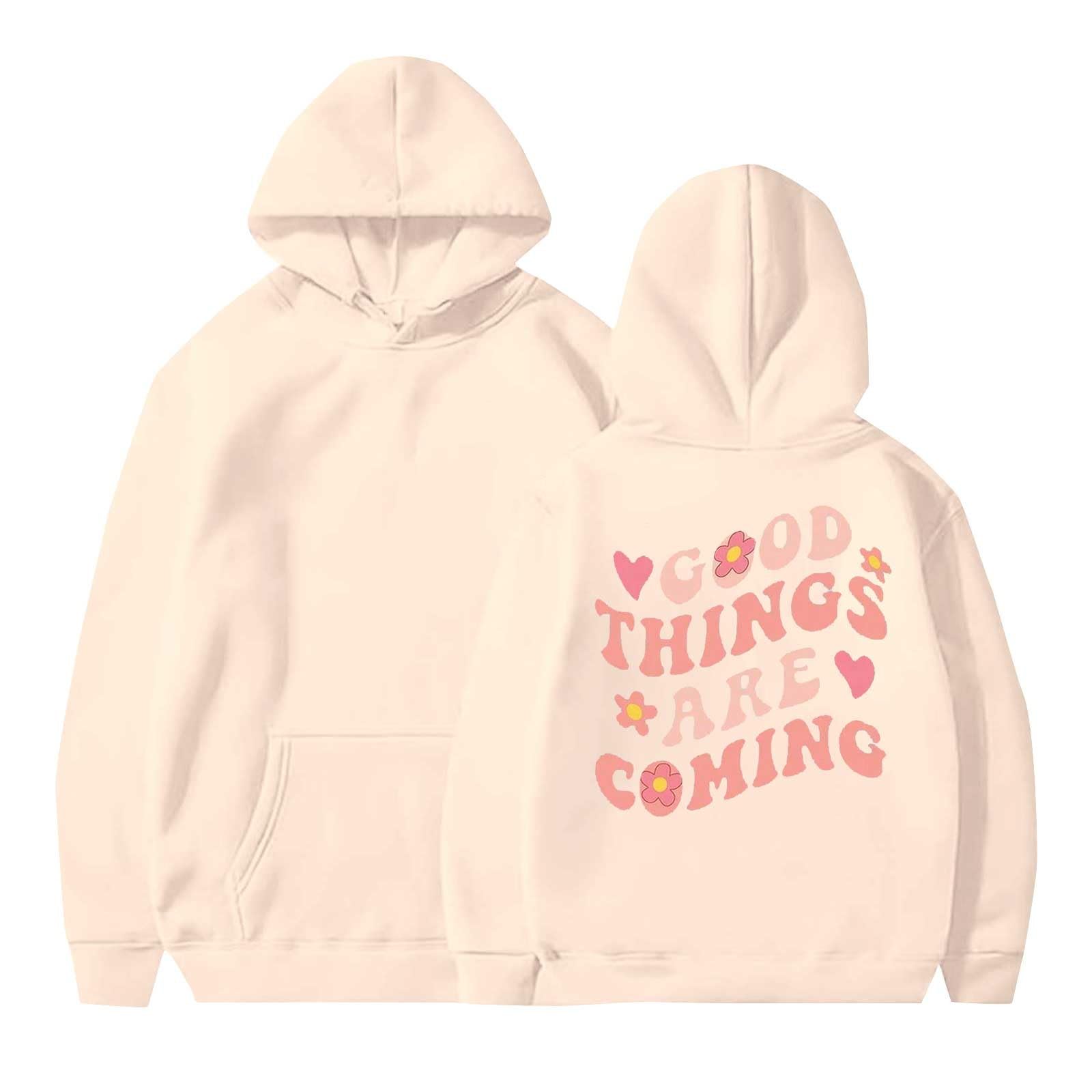 HOOUDO Tages Angebote Sale Girls Womens Puff Hoodies Cute Aesthetic Graphic Printed Long Sleeve Pullover Sweatshirts Preppy Clothes Teen Girls Thermounterhemd Pullover Schu Sale Angebote Bestellung
