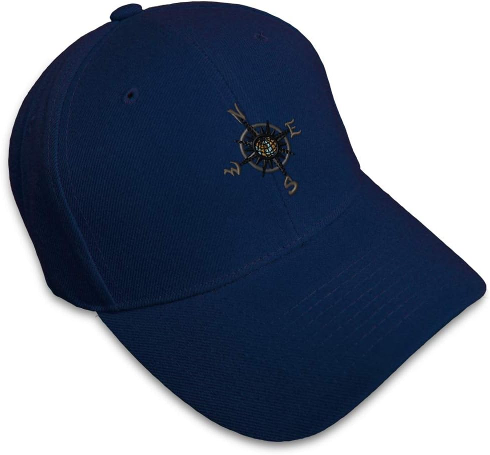 Custom Baseball Cap Nautical Compass Embroidery Acrylic Dad Hats for Men & Women