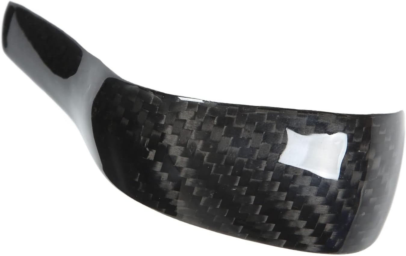 Carbon Fiber Gear Shift Knob Cover Bright Black Interior Gear Shift Lever Knob Trim Replacement for Cayenne 958 2011 2012 2013 2014 2015 2016 2017