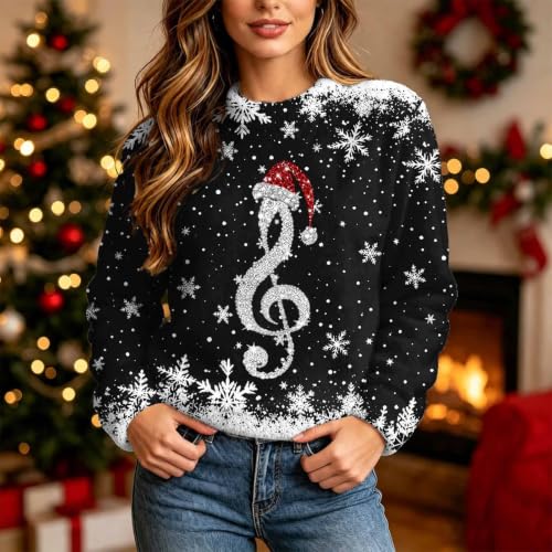 Ugly Christmas Sweaters for Women Crew Neck Pullover Xmas Holiday Tops - image 2