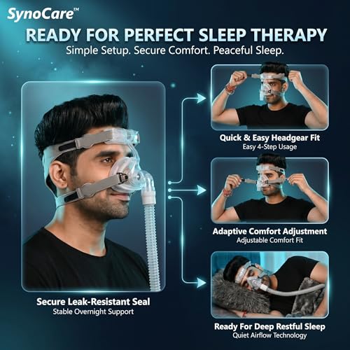 Image of Cpap Mask for cpap machine for sleep apnea NASAL CPAP type face mask covers nose only compatible to all cpap machine with head strap 100% Transparent (MEDIUM)
