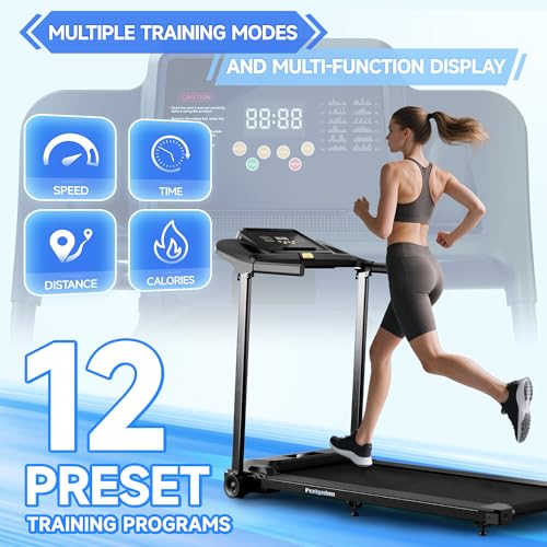 Image of Pcrignbm Exercise Treadmills Home Treadmill with Incline Adjust, 3.0 HP Treadmill, Heart Rate Monitoring, Wider Running Belt