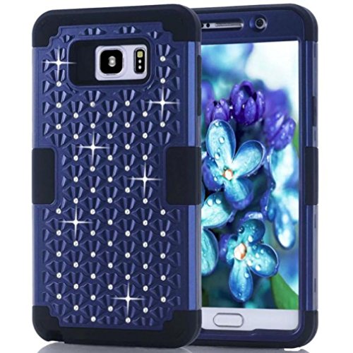 Voberry , Diamond Rhinestone Rubber Armor Shockproof Case Cover (Navy) Voberry , Diamond Rhinestone Rubber Armor Shockproof Case Cover (Navy)